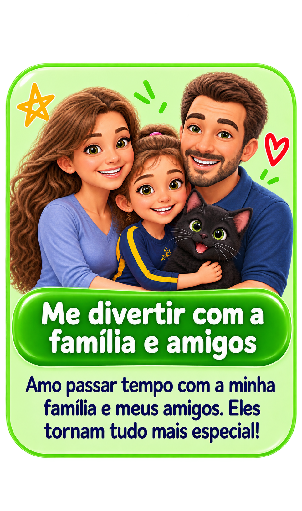 Cartão ilustrado: familia